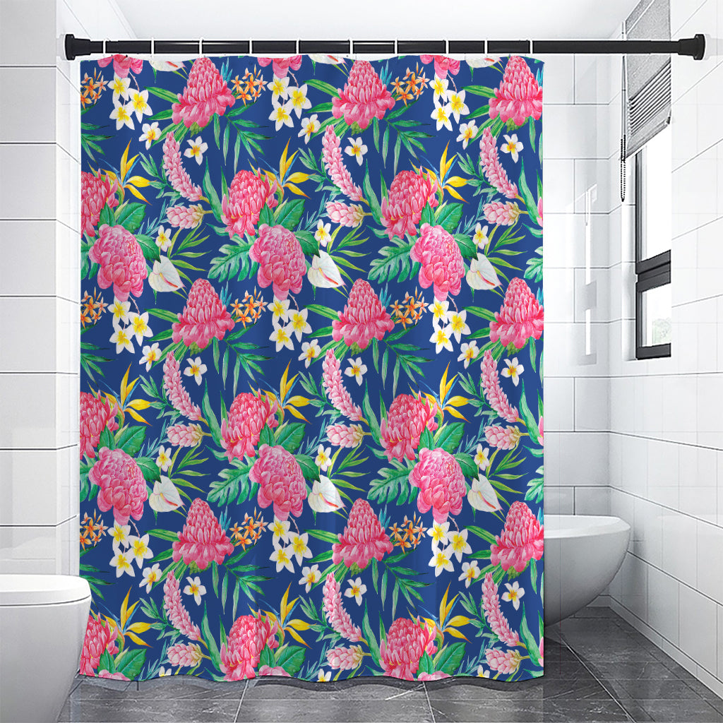 Watercolor Chrysanthemum Pattern Print Premium Shower Curtain