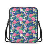 Watercolor Chrysanthemum Pattern Print Rectangular Crossbody Bag