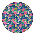 Watercolor Chrysanthemum Pattern Print Round Floor Mat