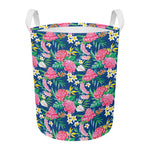 Watercolor Chrysanthemum Pattern Print Round Laundry Basket