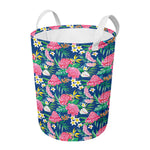 Watercolor Chrysanthemum Pattern Print Round Laundry Basket
