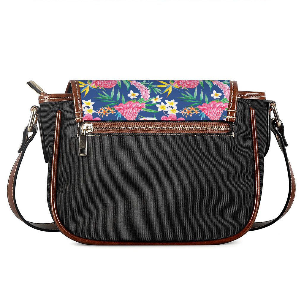 Watercolor Chrysanthemum Pattern Print Saddle Bag