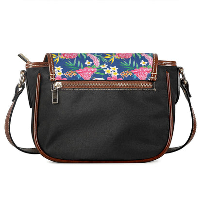Watercolor Chrysanthemum Pattern Print Saddle Bag