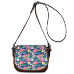 Watercolor Chrysanthemum Pattern Print Saddle Bag