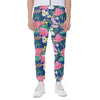 Watercolor Chrysanthemum Pattern Print Scuba Joggers