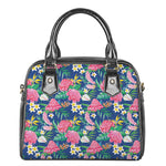 Watercolor Chrysanthemum Pattern Print Shoulder Handbag