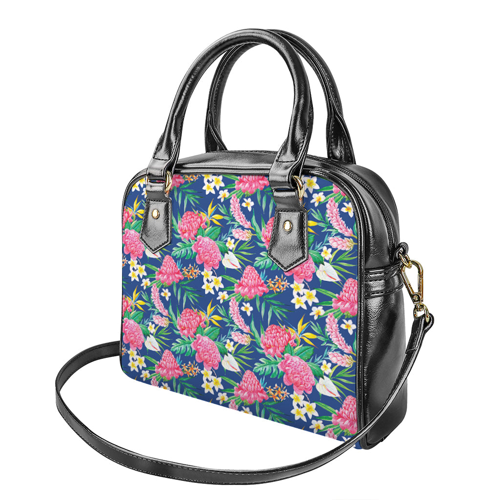 Watercolor Chrysanthemum Pattern Print Shoulder Handbag