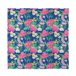 Watercolor Chrysanthemum Pattern Print Silk Bandana