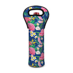 Watercolor Chrysanthemum Pattern Print Single Neoprene Wine Tote