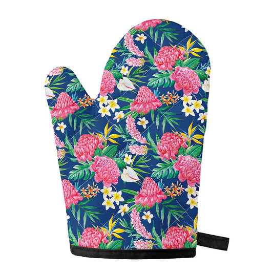 Watercolor Chrysanthemum Pattern Print Single Oven Mitt