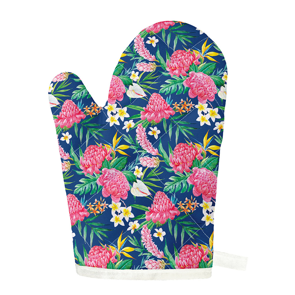 Watercolor Chrysanthemum Pattern Print Single Oven Mitt