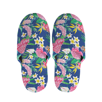 Watercolor Chrysanthemum Pattern Print Slippers