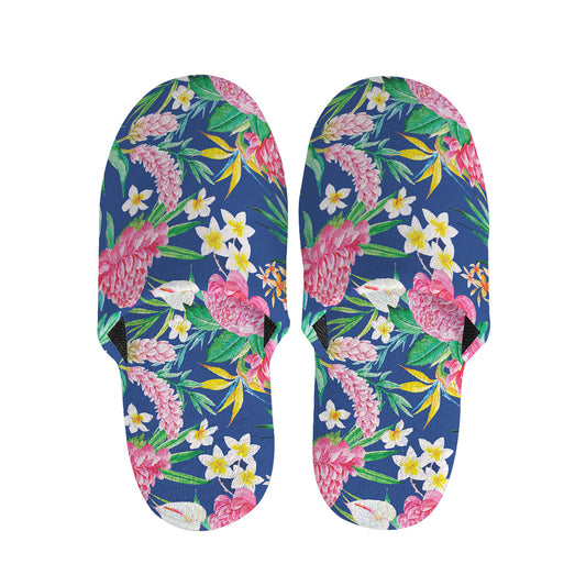 Watercolor Chrysanthemum Pattern Print Slippers