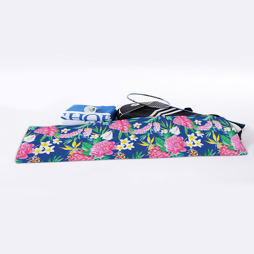 Watercolor Chrysanthemum Pattern Print Sports Towel