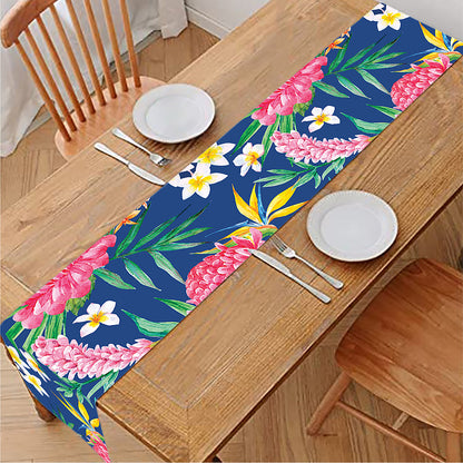 Watercolor Chrysanthemum Pattern Print Table Runner