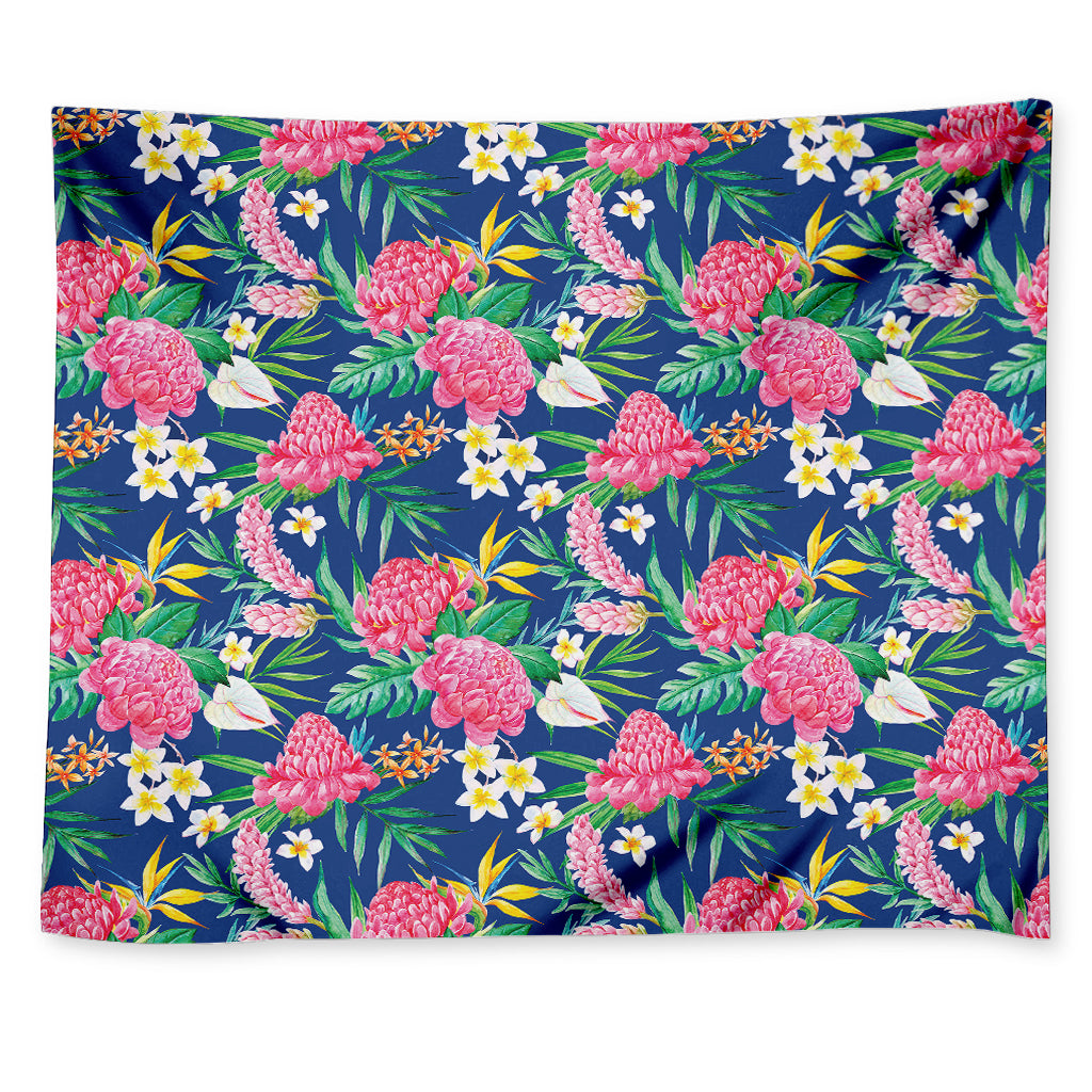 Watercolor Chrysanthemum Pattern Print Tapestry