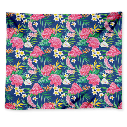 Watercolor Chrysanthemum Pattern Print Tapestry