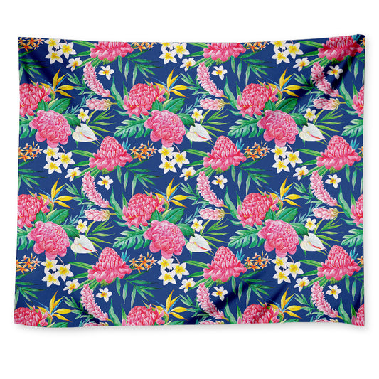 Watercolor Chrysanthemum Pattern Print Tapestry