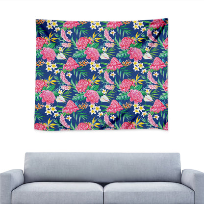 Watercolor Chrysanthemum Pattern Print Tapestry