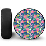 Watercolor Chrysanthemum Pattern Print Tire Cover