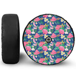 Watercolor Chrysanthemum Pattern Print Tire Cover With Camera Hole