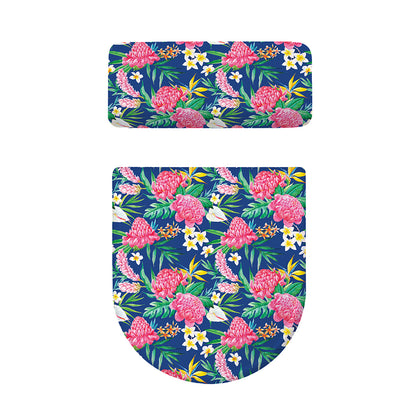 Watercolor Chrysanthemum Pattern Print Toilet Lid And Tank Cover Set