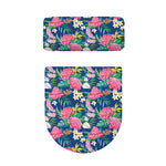 Watercolor Chrysanthemum Pattern Print Toilet Lid And Tank Cover Set