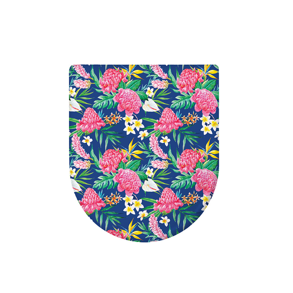 Watercolor Chrysanthemum Pattern Print Toilet Lid Cover