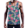 Watercolor Chrysanthemum Pattern Print Men's Workout Tank Top