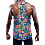 Watercolor Chrysanthemum Pattern Print Training Tank Top