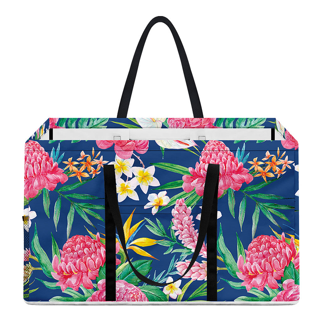 Watercolor Chrysanthemum Pattern Print Utility Tote Bag