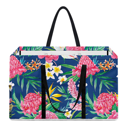 Watercolor Chrysanthemum Pattern Print Utility Tote Bag