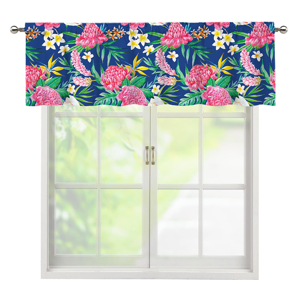 Watercolor Chrysanthemum Pattern Print Window Valance