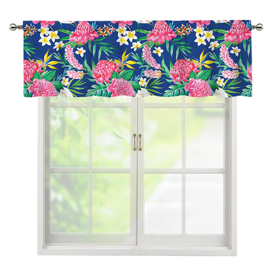 Watercolor Chrysanthemum Pattern Print Window Valance