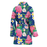 Watercolor Chrysanthemum Pattern Print Women's Bathrobe