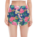 Watercolor Chrysanthemum Pattern Print Women's Split Running Shorts