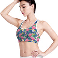Watercolor Chrysanthemum Pattern Print Women's Sports Bra