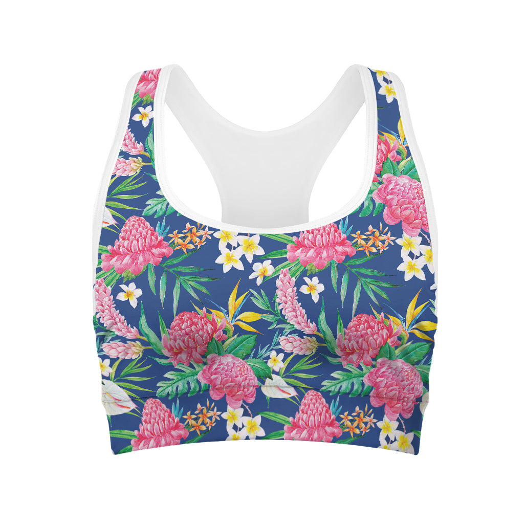Watercolor Chrysanthemum Pattern Print Women's Sports Bra