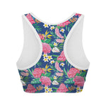 Watercolor Chrysanthemum Pattern Print Women's Sports Bra