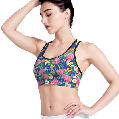 Watercolor Chrysanthemum Pattern Print Women's Sports Bra