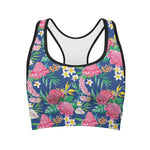 Watercolor Chrysanthemum Pattern Print Women's Sports Bra