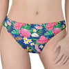 Watercolor Chrysanthemum Pattern Print Women's Thong