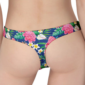 Watercolor Chrysanthemum Pattern Print Women's Thong