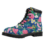 Watercolor Chrysanthemum Pattern Print Work Boots