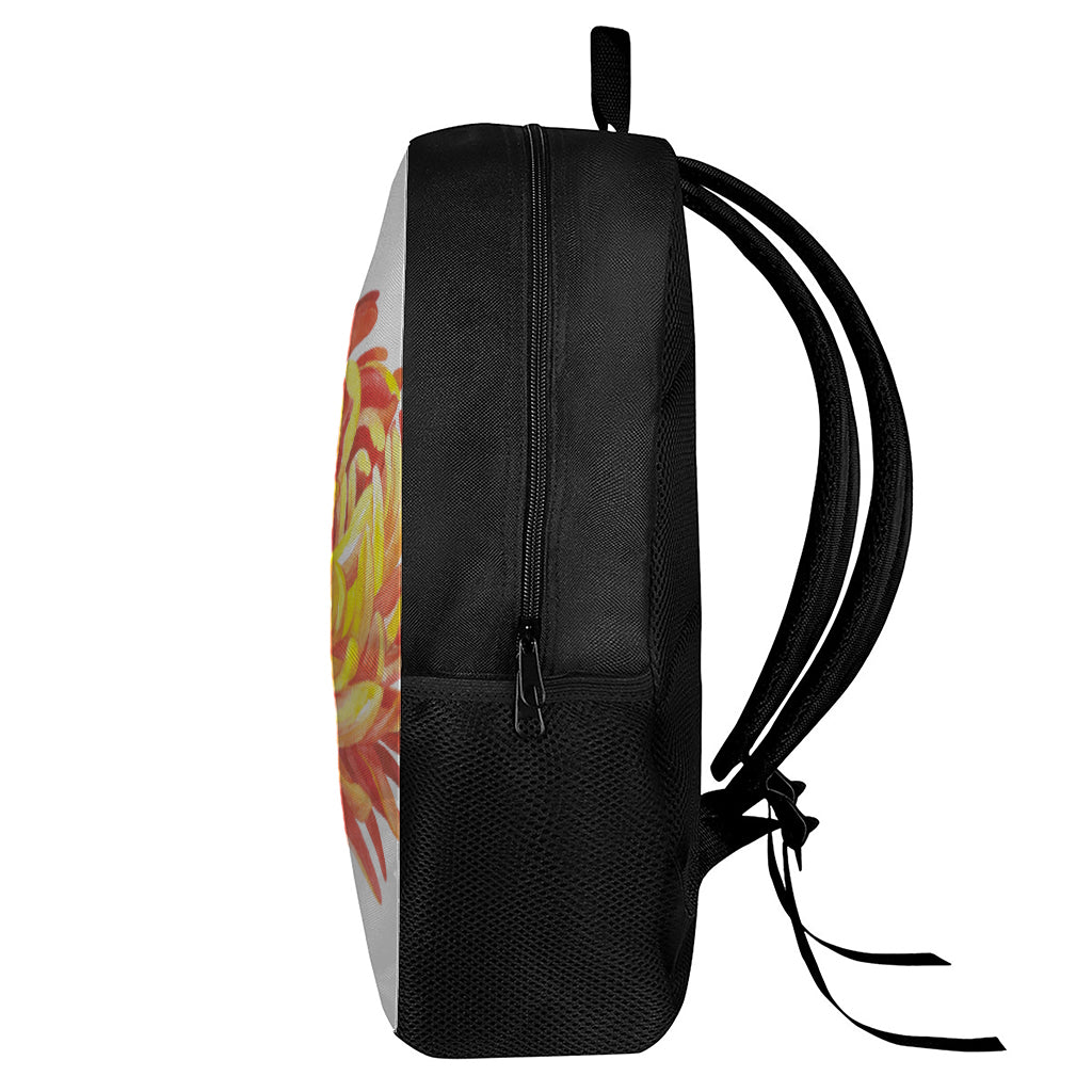Watercolor Chrysanthemum Print 17 Inch Backpack