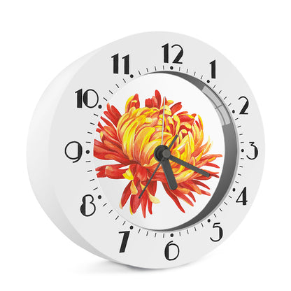 Watercolor Chrysanthemum Print Alarm Clock