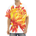 Watercolor Chrysanthemum Print Aloha Shirt