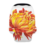 Watercolor Chrysanthemum Print Baby Seat Cover