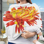Watercolor Chrysanthemum Print Baby Seat Cover