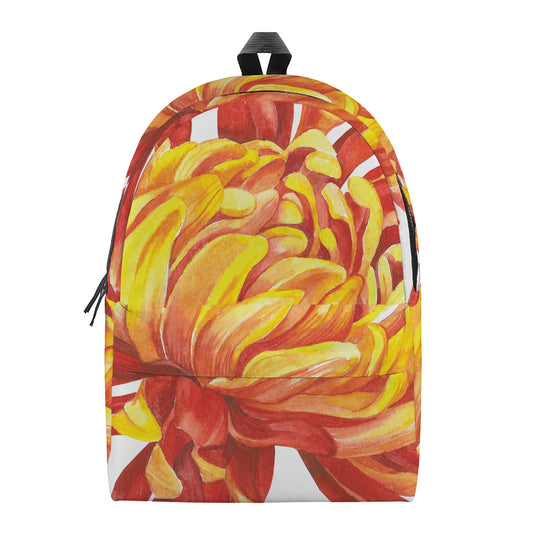 Watercolor Chrysanthemum Print Backpack